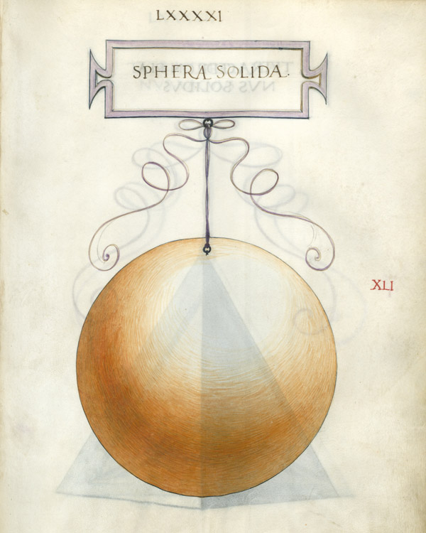 Sfera solida, disegno attribuito a Leonardo da Vinci e riprodotto in Luca Pacioli, De divina proportione (1497), tavola XLI, folio 91, recto. Milano, Biblioteca Ambrosiana (DeA/Scala)